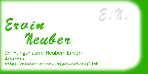 ervin neuber business card